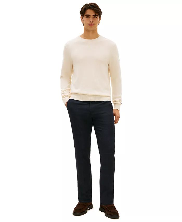 Tommy Hilfiger Mens Regular fit Wool Dress Pants 33 / 30 Navy Blue Plaid