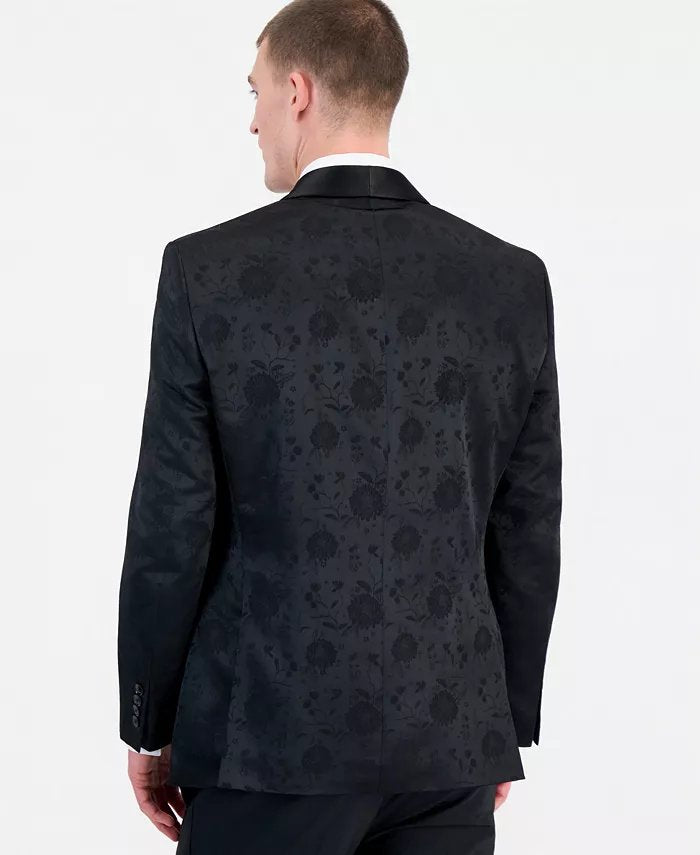 Tayion Collection Mens Classic fit Tuxedo Dinner Jacket 42 R Black Floral
