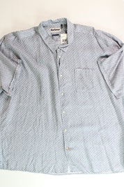 BARBOUR Mens Short Sleeve Button Linen Shirt XXXL 3XL Blue