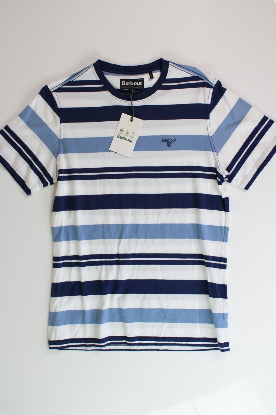 Barbour Mens Kylemore Tee Shirt Small Blue Striped