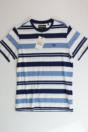 Barbour Mens Kylemore Tee Shirt Small Blue Striped