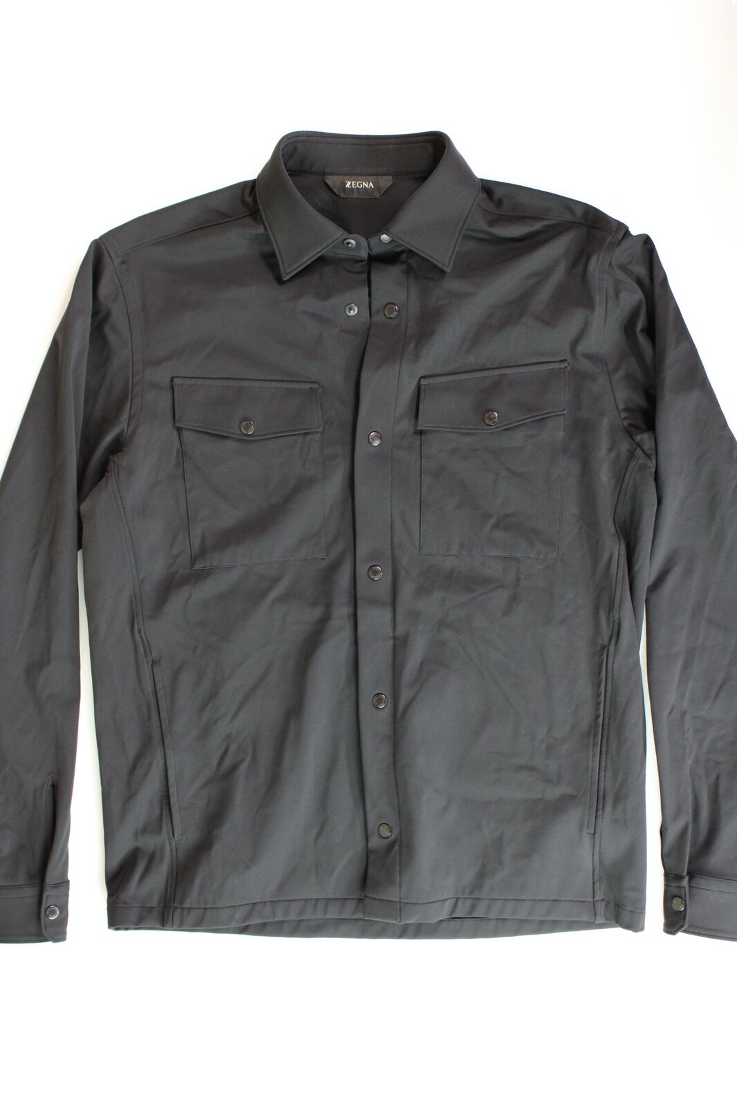Z Zegna Mens Light Fill Shirt Jacket Medium Black