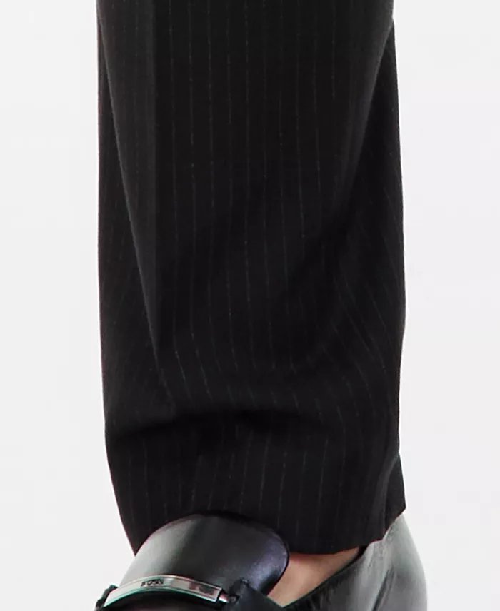 Kenneth Cole Reaction Mens Slim fit Dress Pants 34 / 34 Black Pinstripe