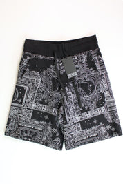 Versace Jeans Couture Mens Celestial Print Fleece Sweat Shorts Small Black