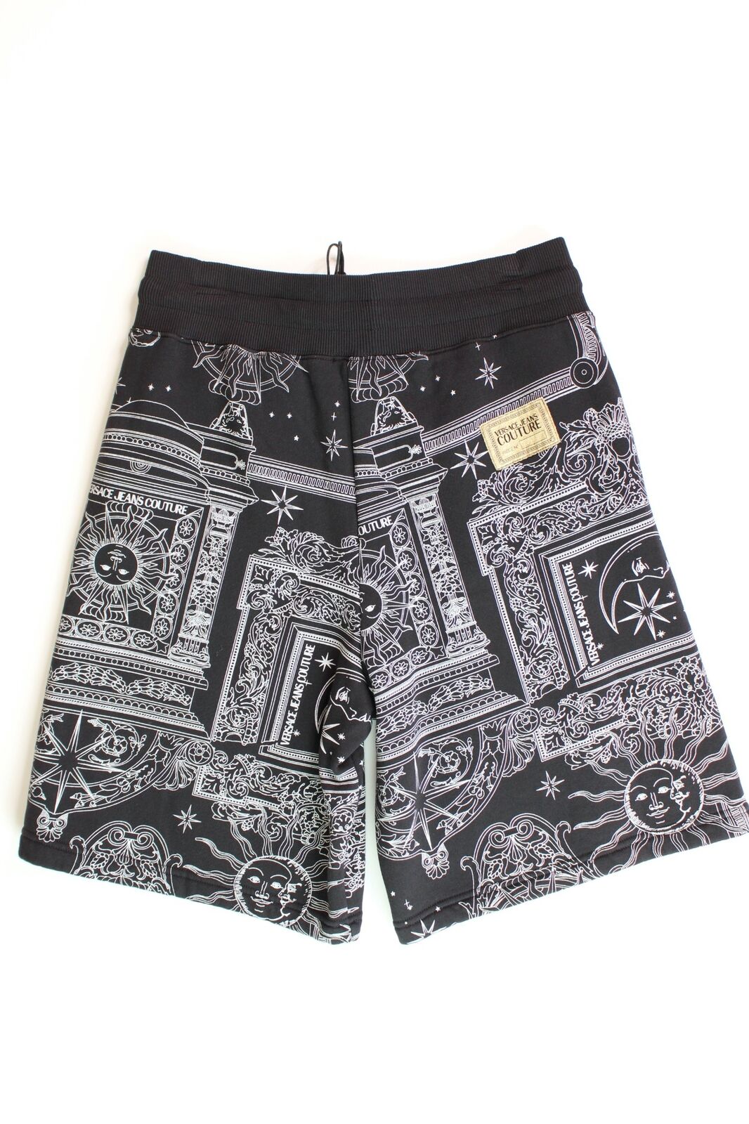 Versace Jeans Couture Mens Celestial Print Fleece Sweat Shorts XXXL  Black