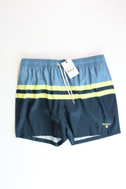 Barbour Mens Double Stripe Regular Fit Swim Shorts XL Blue