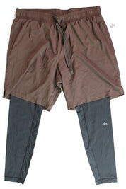 Alo Yoga Mens Stability 2-in-1 Pants XL Brown / Black