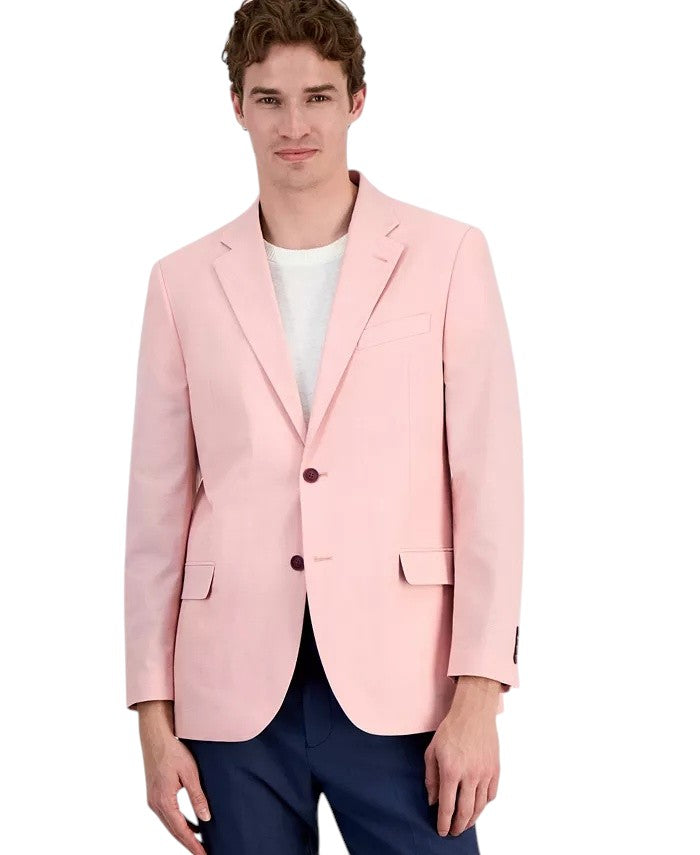 Nautica Mens Modern fit Cotton Sport Coat Blazer 40 S Pink Solid Stretch