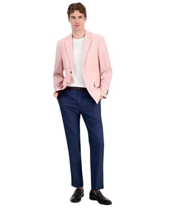 Nautica Mens Modern fit Cotton Sport Coat Blazer 40 S Pink Solid Stretch