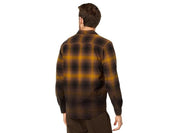 Hurley Mens Portland Dip-Dye Long Sleeve Flannel Shirt Small Brown