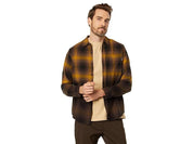 Hurley Mens Portland Dip-Dye Long Sleeve Flannel Shirt Large Brown