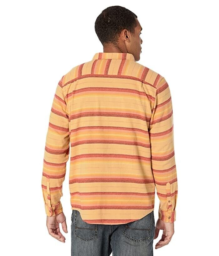 Hurley Men's Portland Organic Flannel Shirt Large Orange Plaid