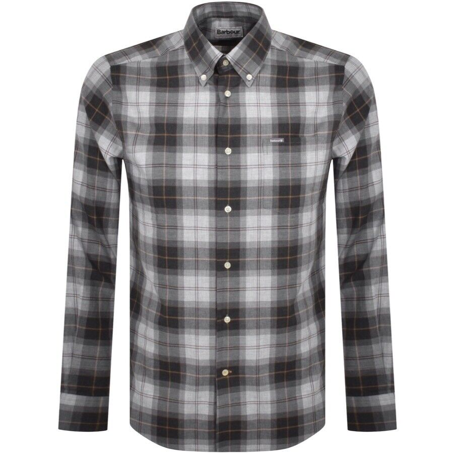 Barbour Mens Wetheram Long Sleeved Button Shirt 2XL XXL Grey