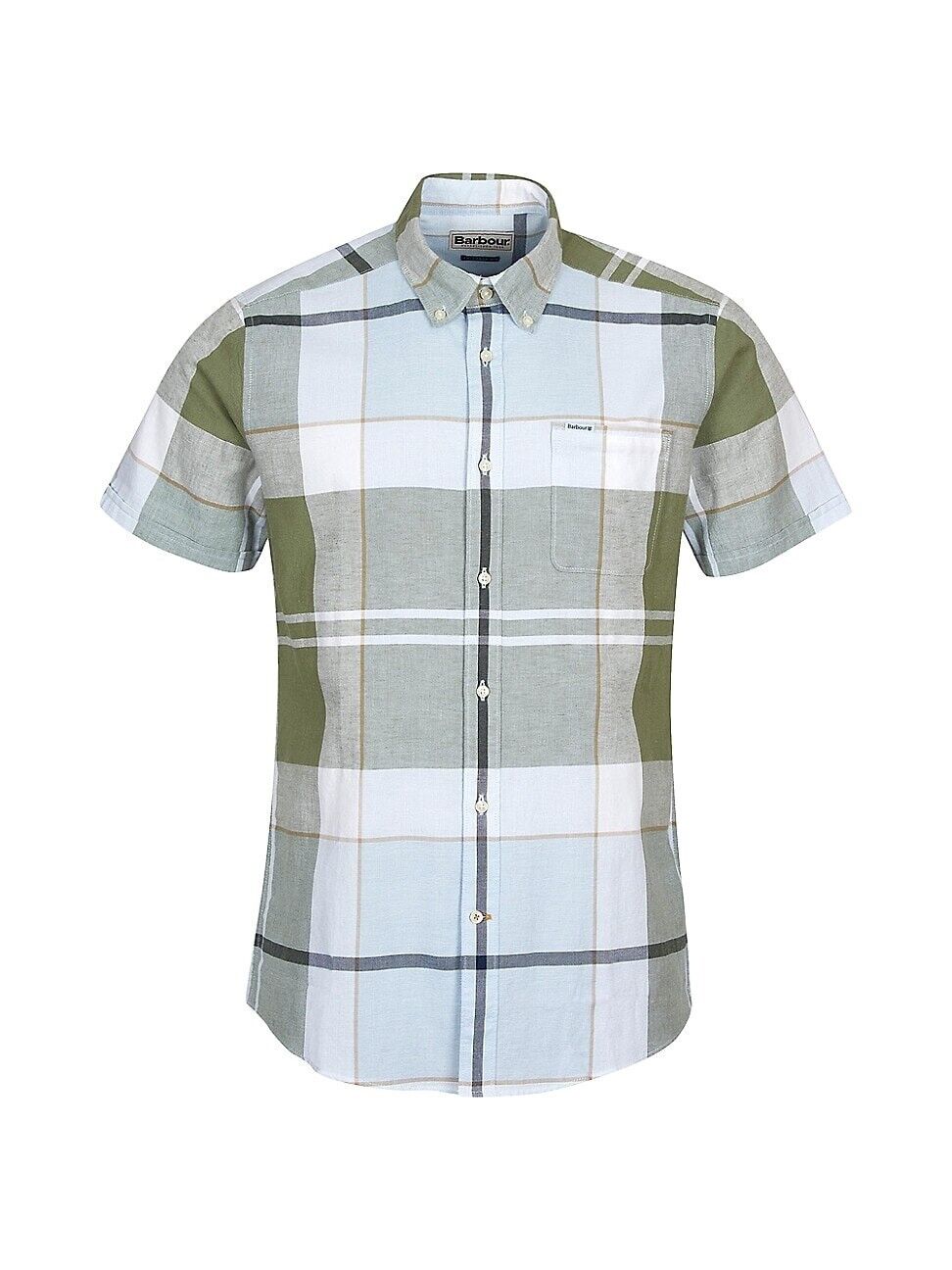 Barbour Men's Douglas Short Sleeve Tailored Shirt Small Washed Olive