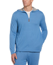 Cubavera Men Heathered 1/4 Zip Hoodie Sweater XL Blue
