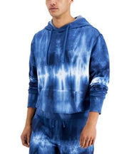 Sun + Stone Mens Fleece Tie Dye Hoodie Sweatshirt Medium Blue