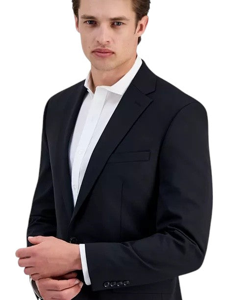 Bar Iii Mens Slim fit Wool Suit Jacket Blazer 36 S Black Solid