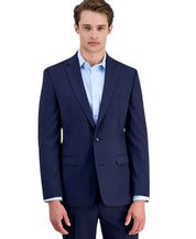 Bar Iii Mens Slim fit Wool Suit Jacket Blazer 36 S Navy Blue Plaid