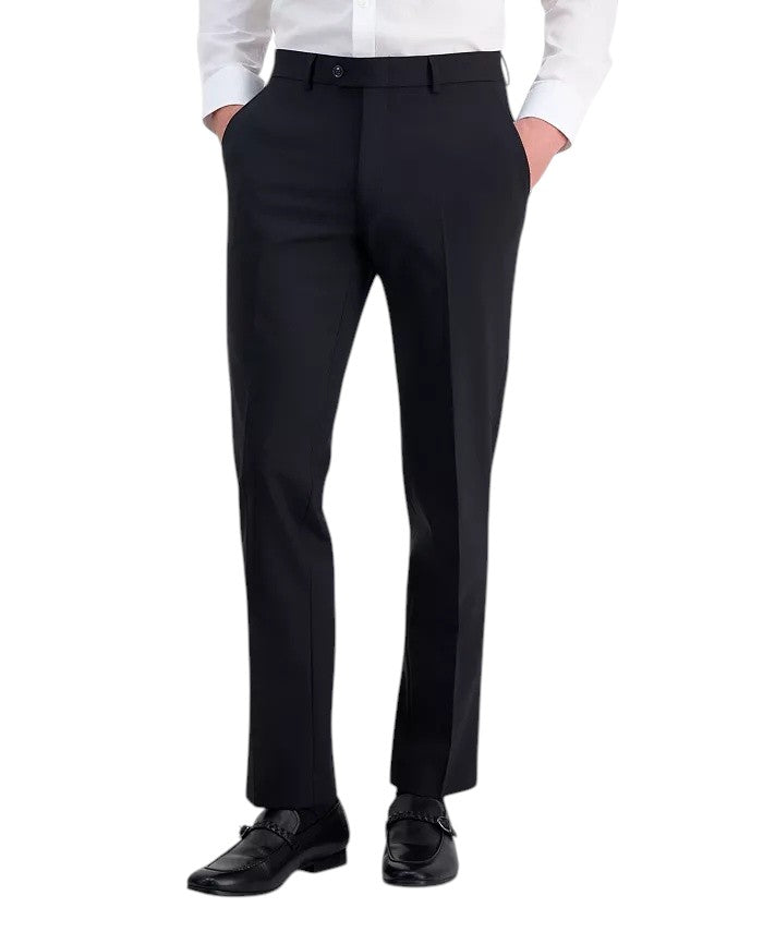 Bar Iii Mens Slim fit Wool Dress Pants 34 / 30 Black Solid