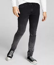 AND NOW THIS Men's Dennett Skinny Stretch Ombre Fade Jeans Size 29 x 32 Black