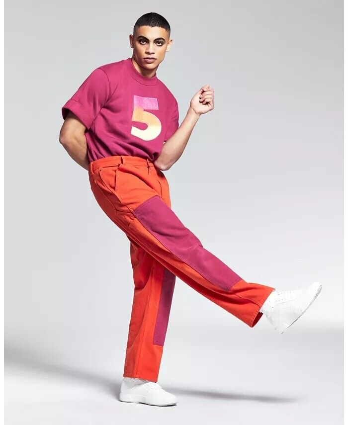 AND NOW THIS 5:31 by JÉRÔME LAMAAR Men's Painters Pants Size 38 Orange