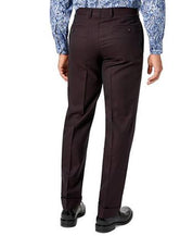 TALLIA Men's Classic-Fit Wool Suit Pleated Dress Pants 36 x 30 Wine Burgundy