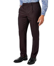 TALLIA Men's Classic-Fit Wool Suit Pleated Dress Pants 34 x 32 Wine Burgundy