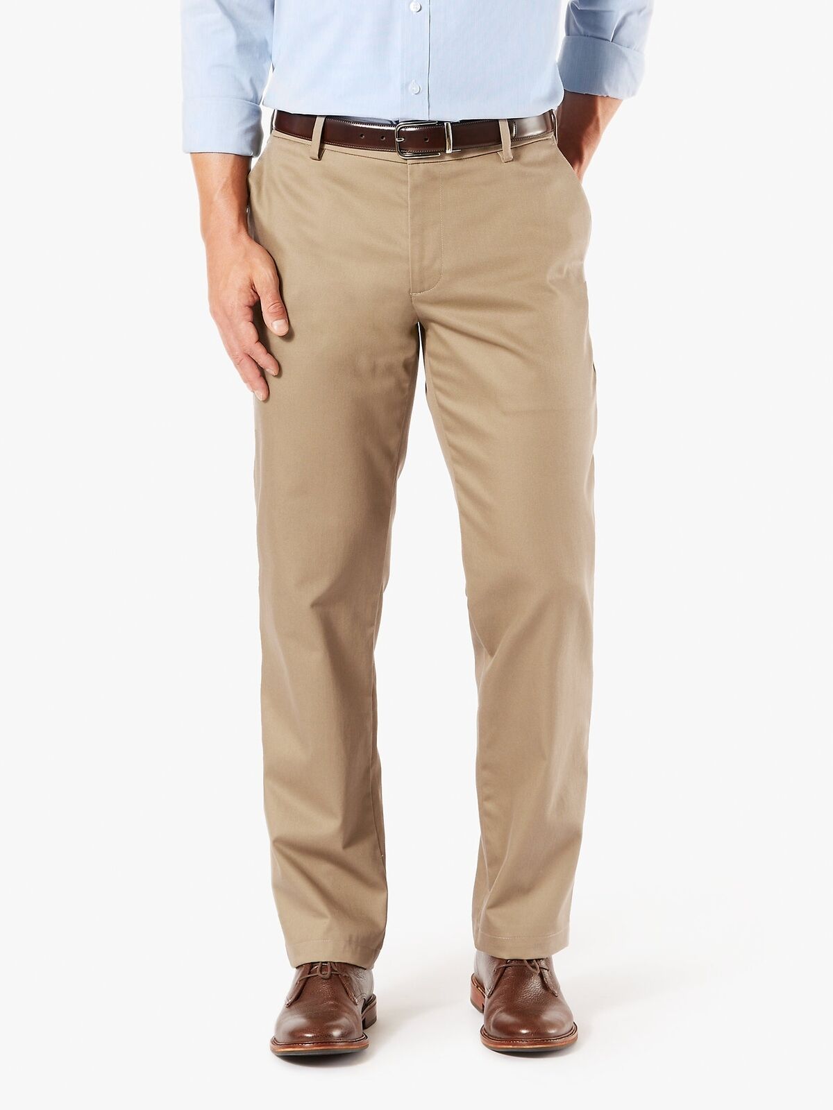 DOCKERS Mens' Signature Lux Cotton Straight Fit Stretch Khaki Pants 32 x 30
