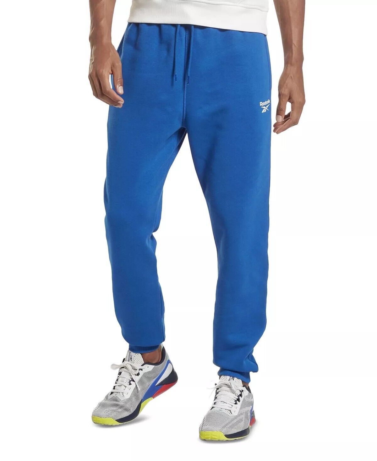 REEBOK Men's Identity Classic Fleece Drawstring-Waist Logo Jogger Pants XXL Blue