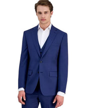 Calvin Klein Mens Slim fit Suit Jacket Blazer 46 L Blue Solid