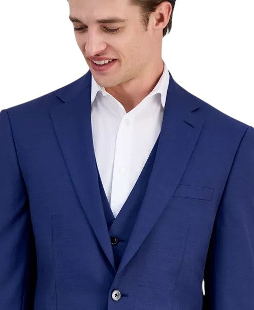 Calvin Klein Mens Slim fit Suit Jacket Blazer 46 L Blue Solid