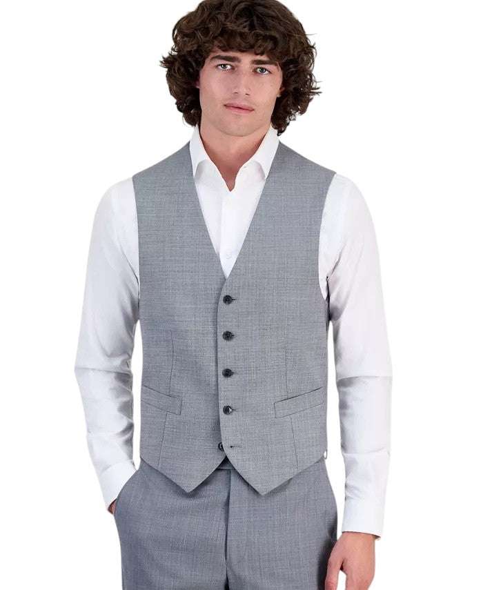 Tommy Hilfiger Mens Modern fit Wool Suit Vest Medium Gray Solid