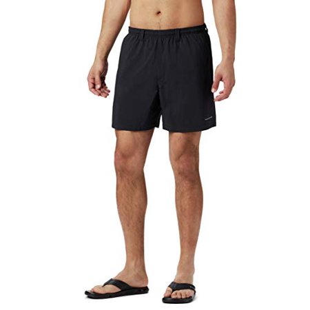Columbia Men Regular fit Swim Trunks Swimwear Large Black Solid Quick Dry