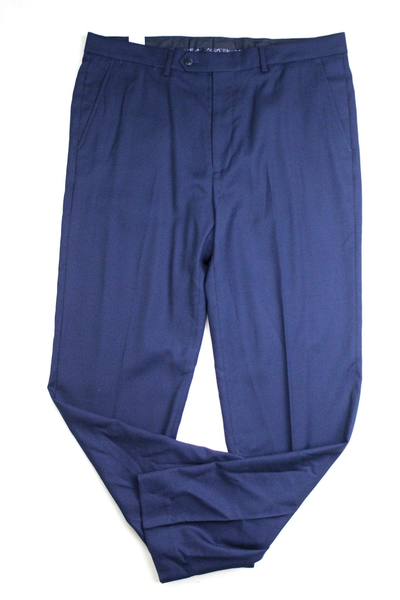 Nautica Men's Modern-Fit Bi-Stretch Suit 2 Piece 42R / 36W Navy Blue Birdseye