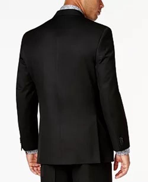 Sean John Mens Classic fit Suit Jacket Blazer 46 XL Black Solid