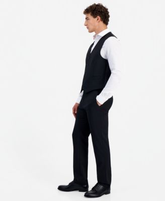 Tommy Hilfiger Mens Modern fit Wool Dress Pants 36 / 32 Black Solid Stretch