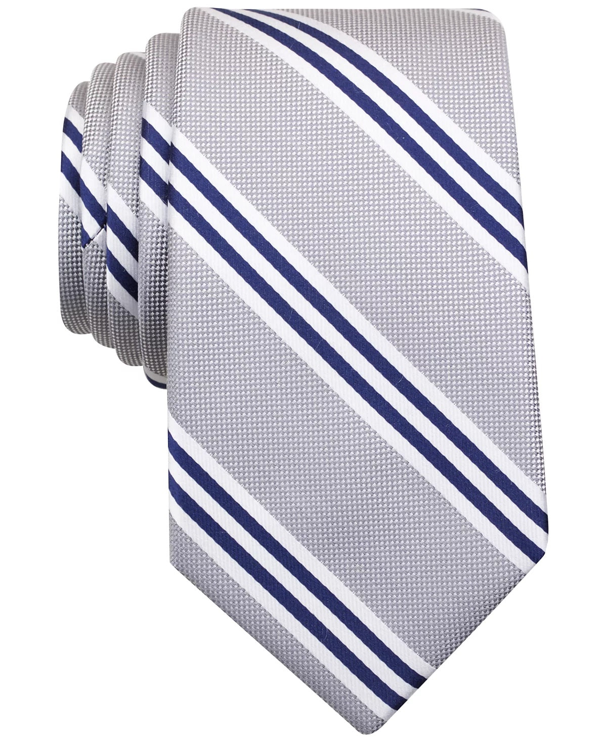 Nautica Mens Bilge Striped Grey Tie Necktie