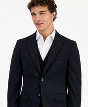 Tommy Hilfiger Mens Modern fit Wool Suit Jacket Blazer 38 S Black Solid Stretch
