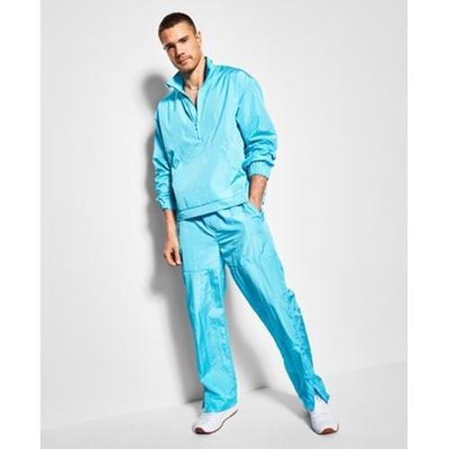 Royalty By Maluma Mens Relaxed Fit 1/2 Zip Track Jacket Small Scuba Blue