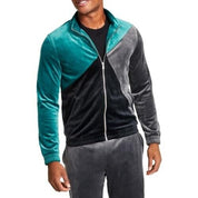 I.N.C. International Concepts Mens Rainforest Green Velour Jacket XXL 2XL Zip