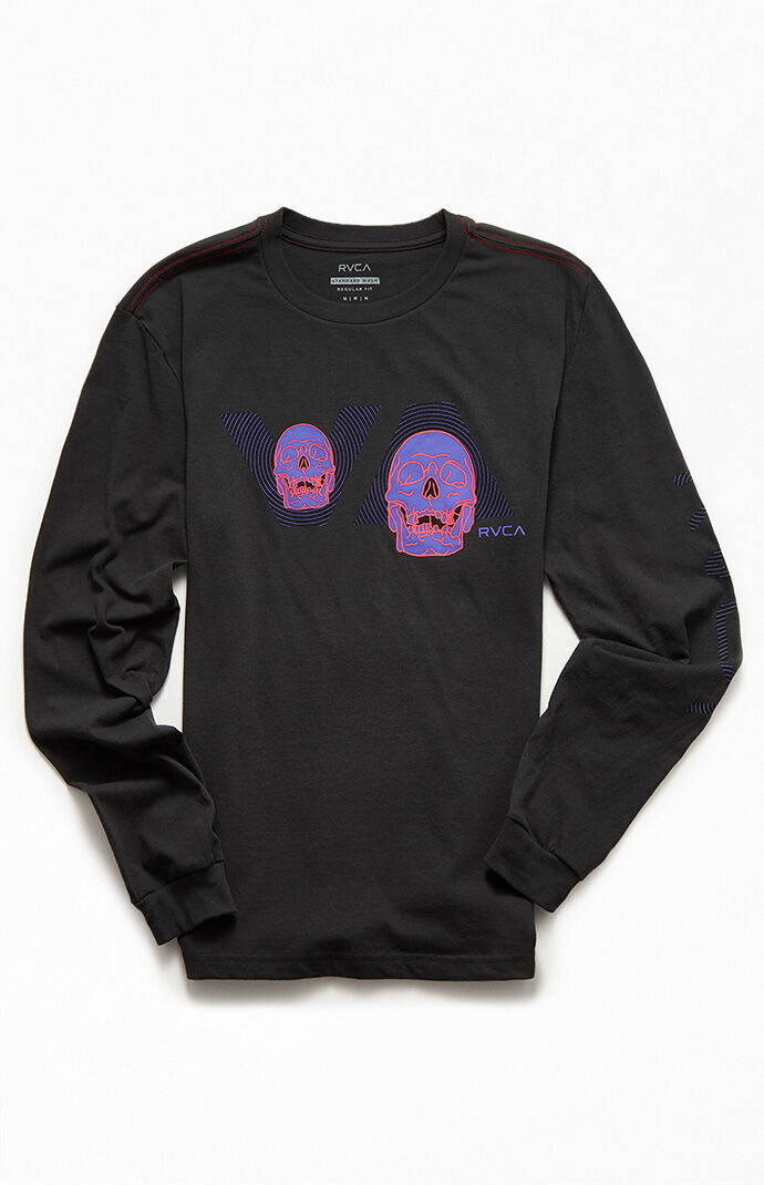 RVCA Skull D Long Sleeve T-Shirt Off Black Small