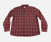 And Now This Mens Flannel Collared Button down Shirt Dark Red Medium