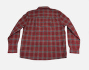 And Now This Mens Flannel Collared Button down Shirt Dark Red Medium