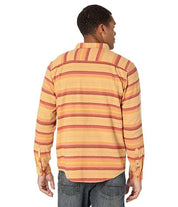 Hurley Portland Mens Flannel Striped Yellow Orange Button-Down Shirt Small
