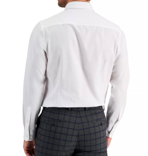 Club Room Men's Slim Fit 4-Way Stretch Solid Dress Shirt White XXL