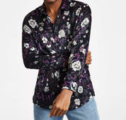 INC International Concepts Mens Classic-Fit Button Down Shirt Small Black