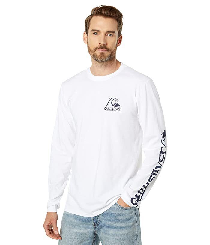 Quiksilver Rolling Circle Men's Long Sleeve Tee White Small