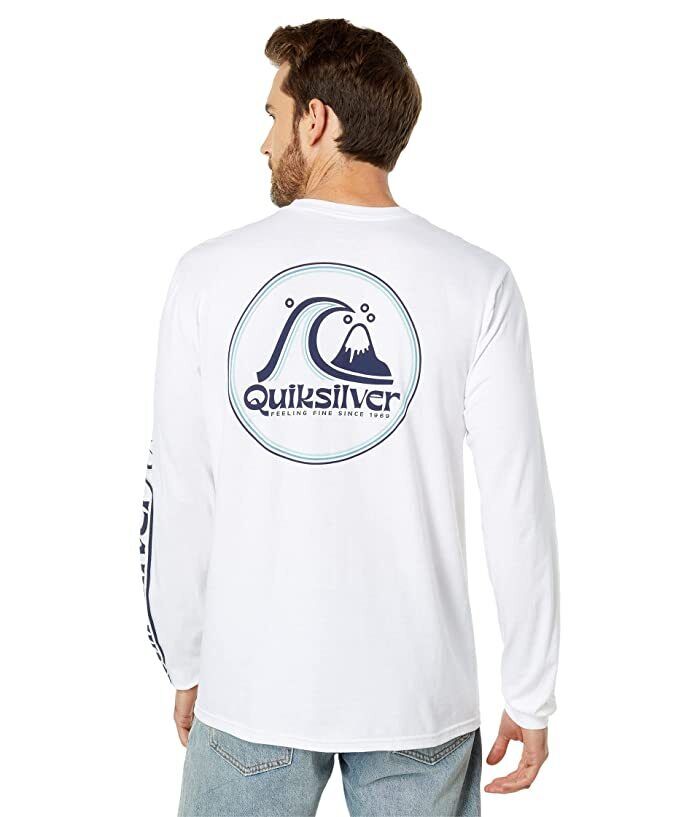 Quiksilver Rolling Circle Men's Long Sleeve Tee White Small