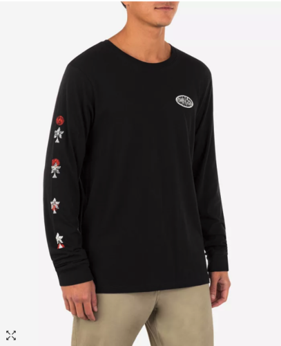 Hurley Men's Everyday Country Long Sleeve T-Shirt Black Size XXL