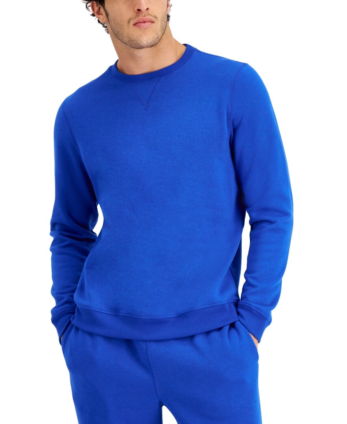 ID Ideology Men's Fleece Pullover Crewneck Sweatshirt Deep Cobalt Blue XXXL